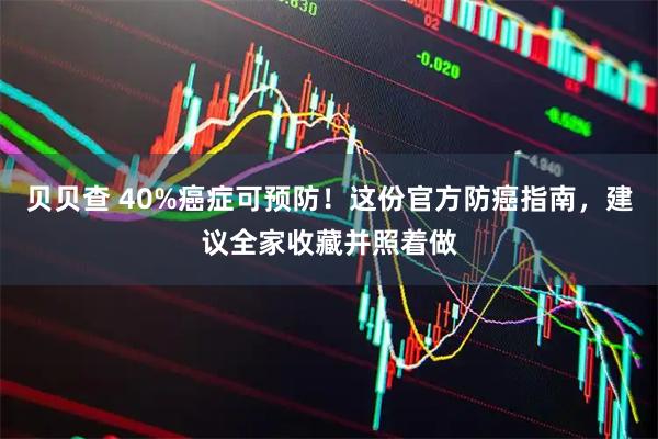 贝贝查 40%癌症可预防！这份官方防癌指南，建议全家收藏并照着做